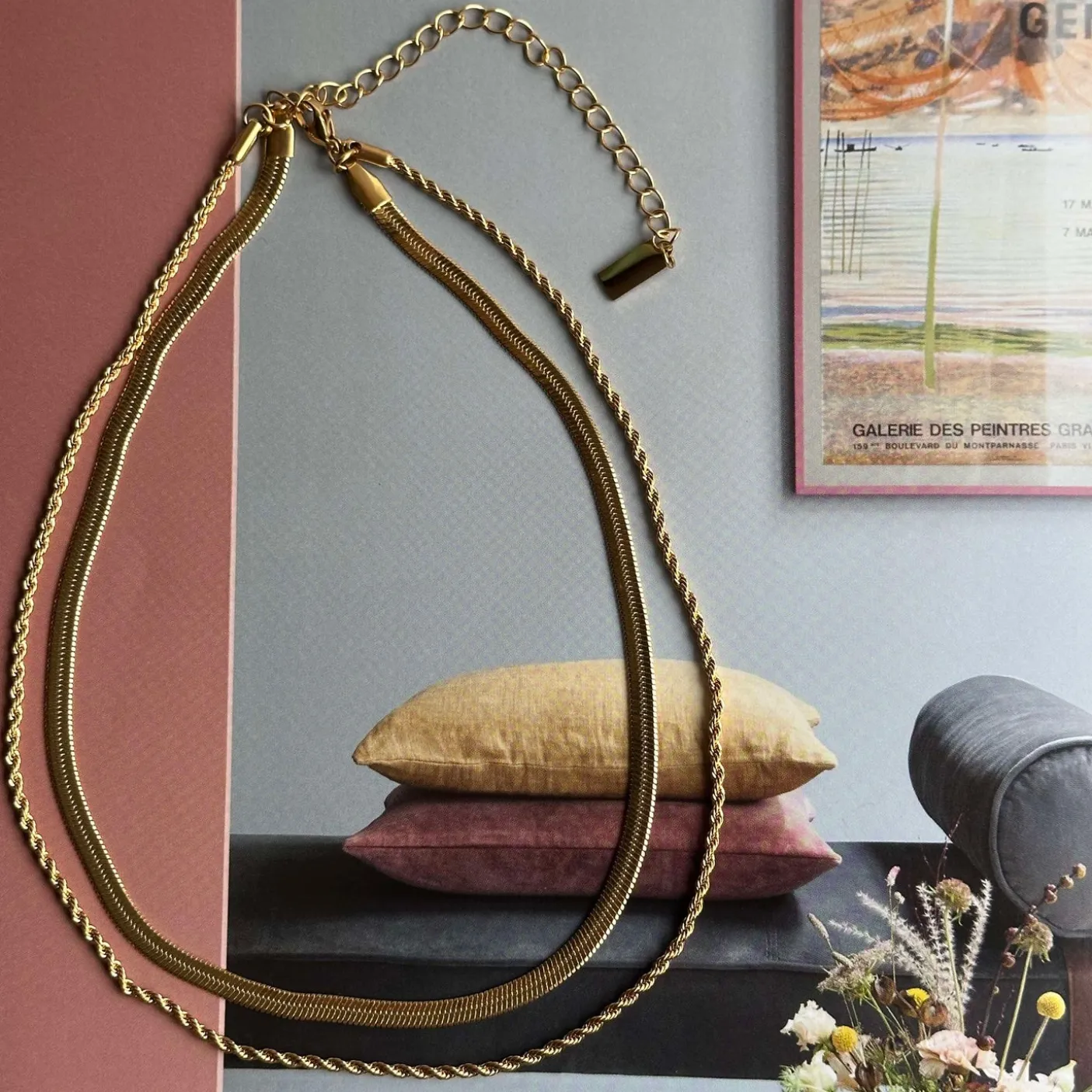 Halskæde Lykke 18k forgyldt