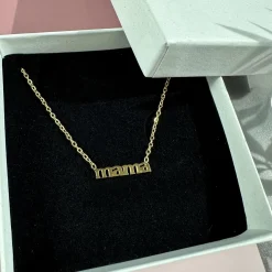 Halskæde Mama forgyldt – Vandfast