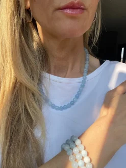 Halskæde Mary Ice blue