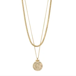 Halskæde NOMAD 2-i-1 coin - Forgyldt