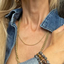 Halskæde Roseanne 18k forgyldt - 59cm