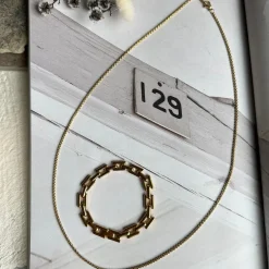 Halskæde Roseanne 18k forgyldt - 59cm