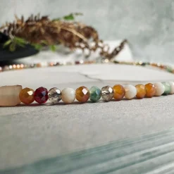 Halskæde Sarah - Natur mix perler