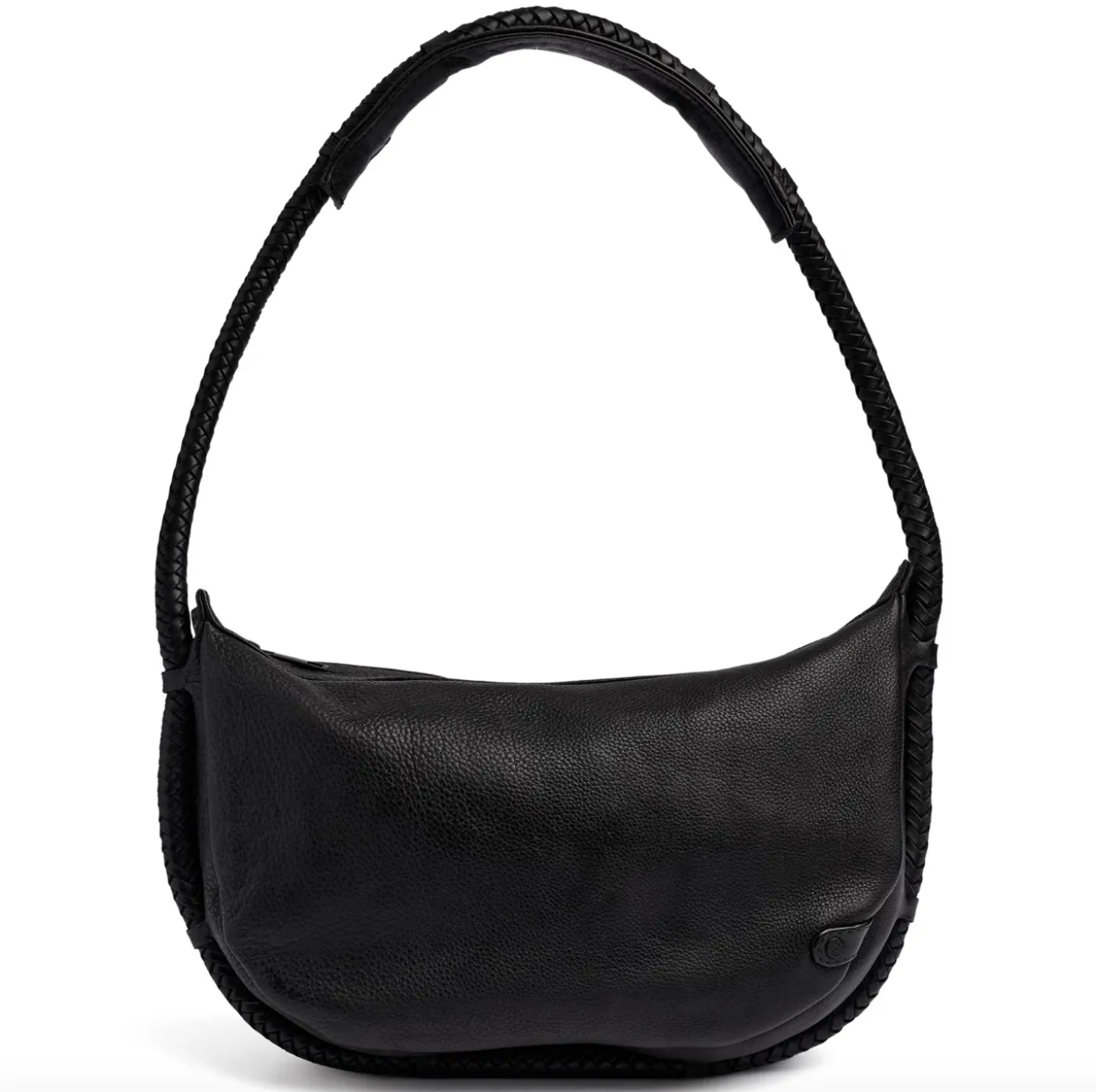 Håndtaske med smuk fletrem - Black