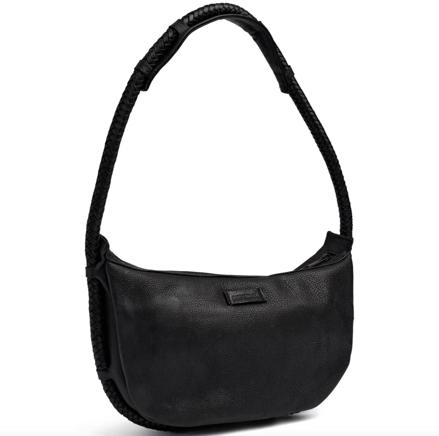 Håndtaske med smuk fletrem - Black