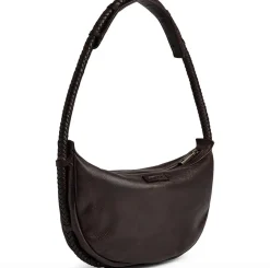 Håndtaske med smuk fletrem - Brown