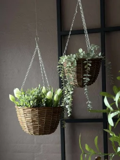 Hængepotte i pil - sæt med 2 stk