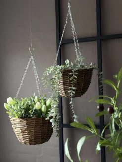 Hængepotte i pil - sæt med 2 stk