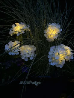 Hortensia med solceller - Hvid