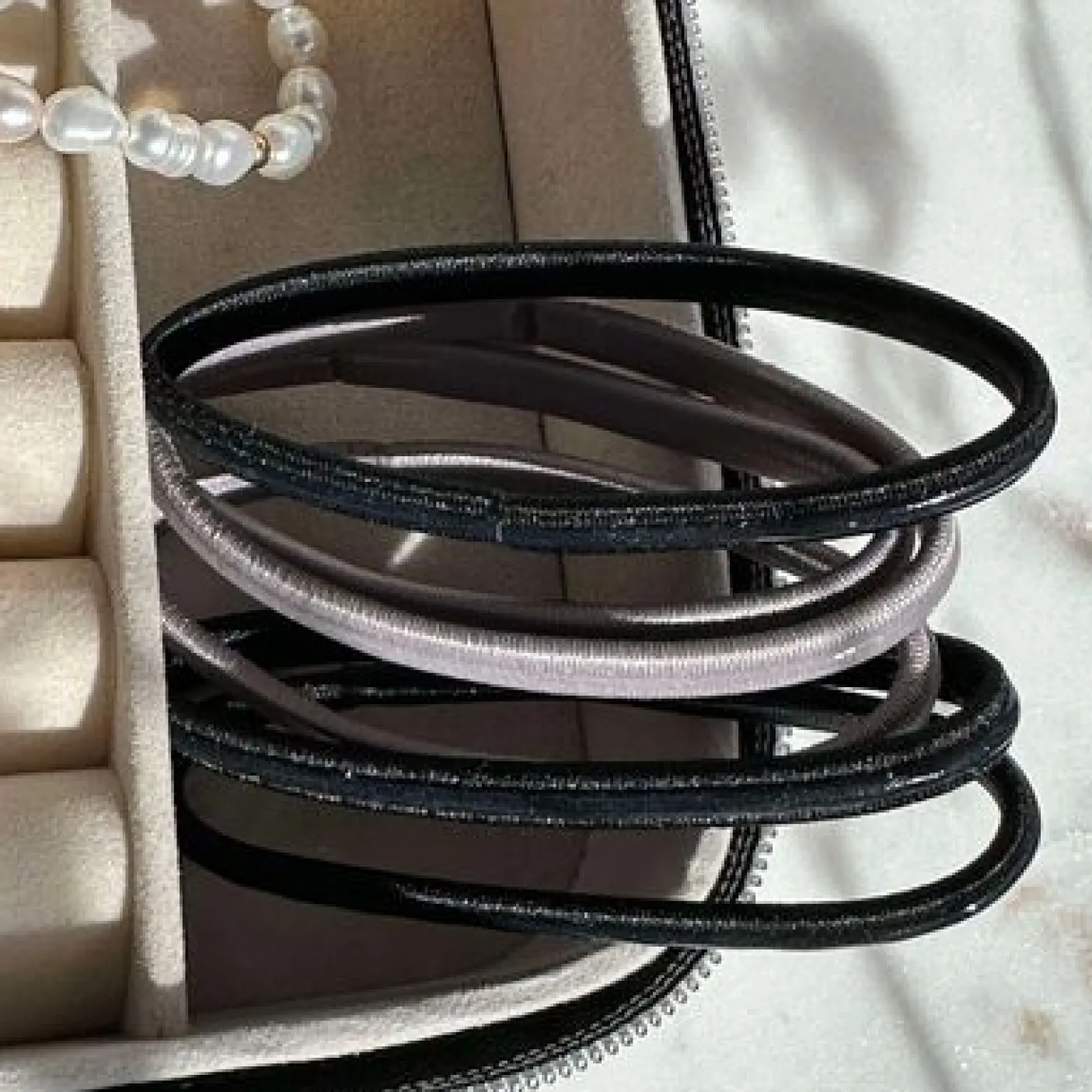 Hårelastikker Black / Grey - Anti-skrid