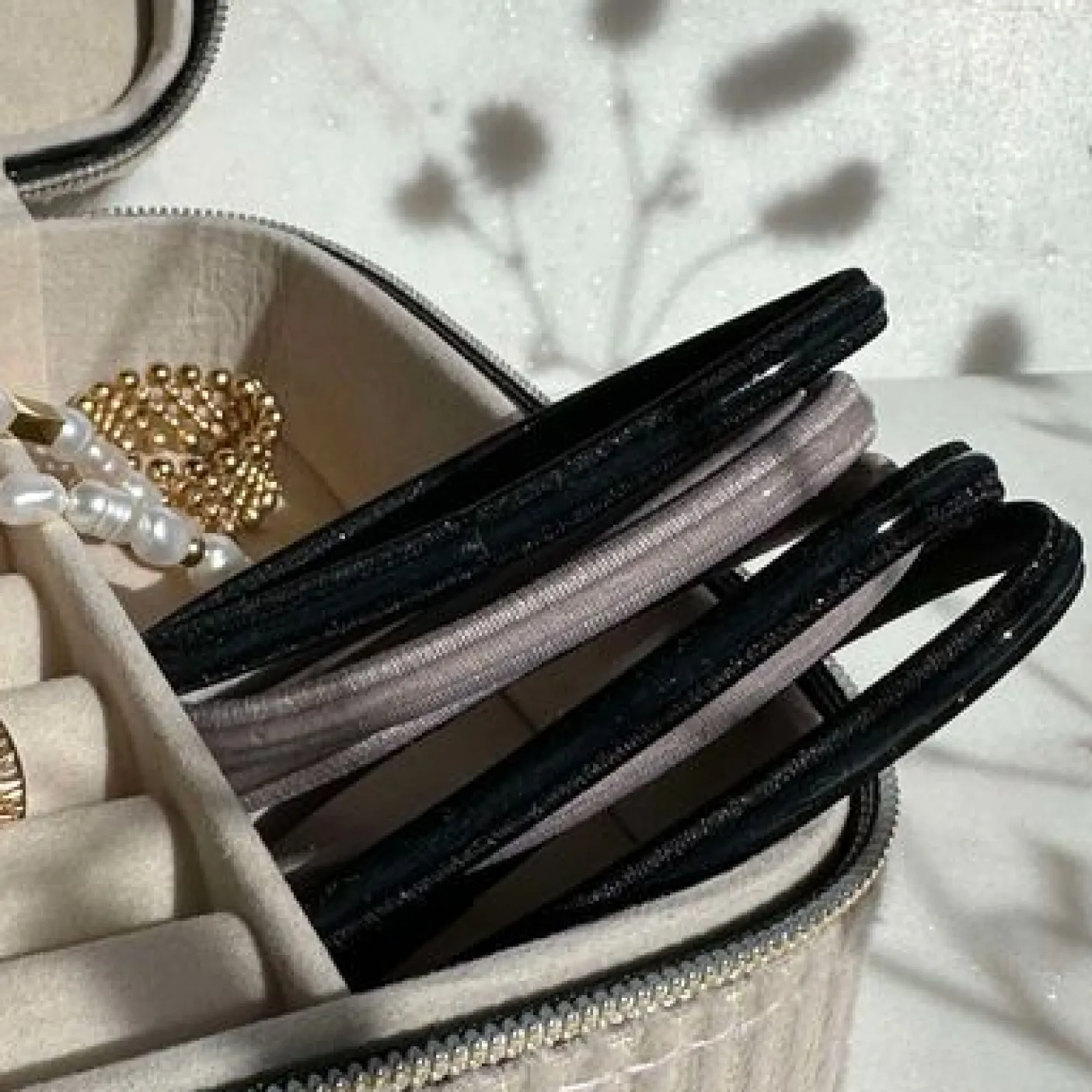 Hårelastikker Black / Grey - Anti-skrid