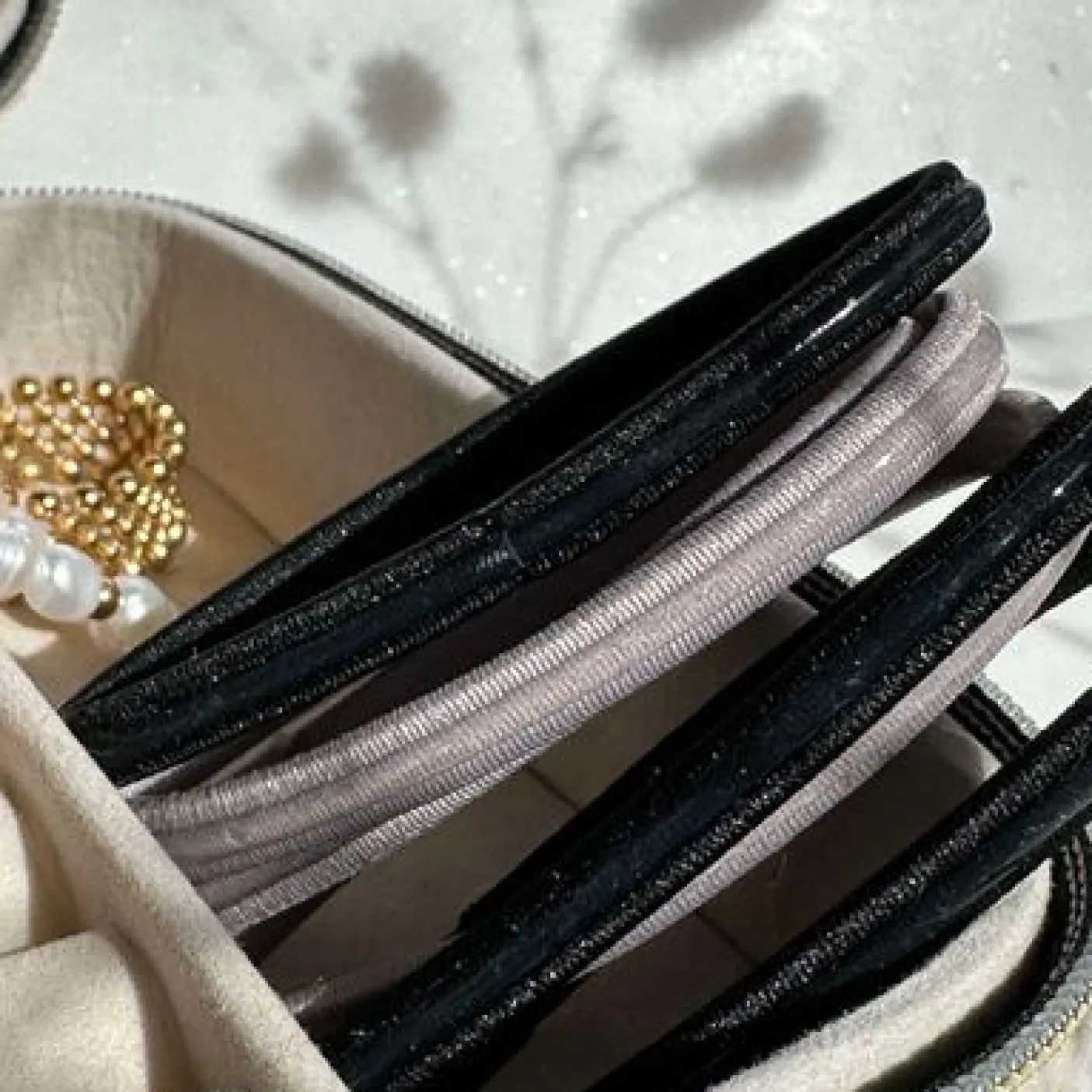 Hårelastikker Black / Grey - Anti-skrid