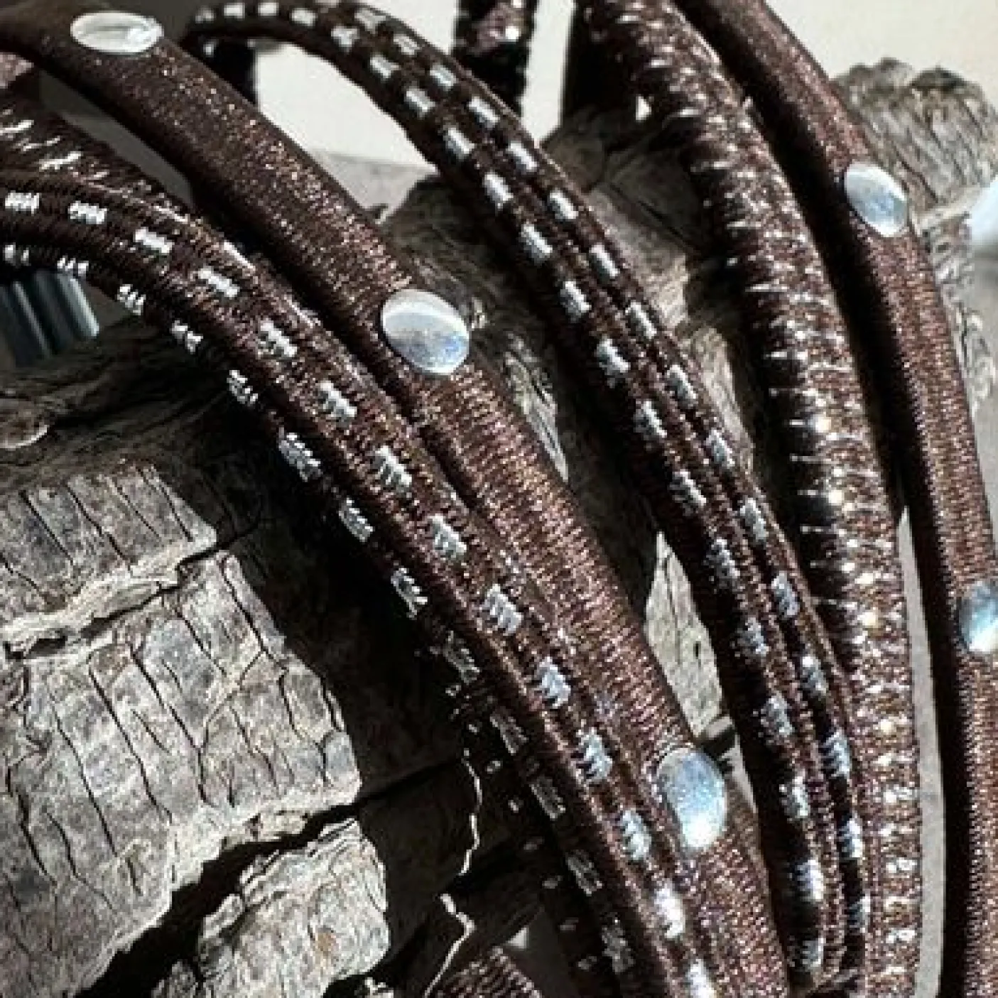 Hårelastikker Brown / Silver - 3 mix