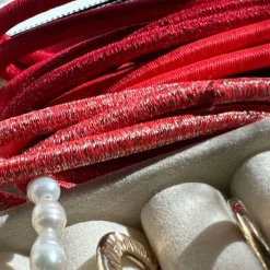 Hårelastikker Red Glitter - 4 mix