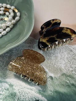 Hårklemmer Beige / Leopard – Sæt med 2 stk