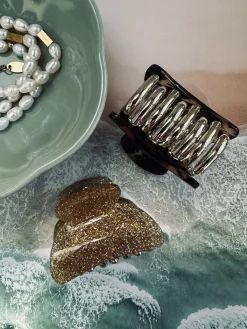 Hårklemmer Beige / Leopard – Sæt med 2 stk