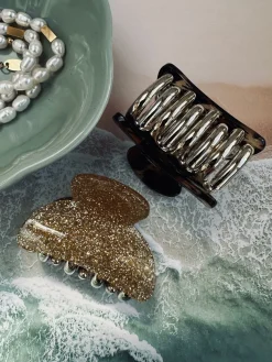 Hårklemmer Beige / Leopard – Sæt med 2 stk