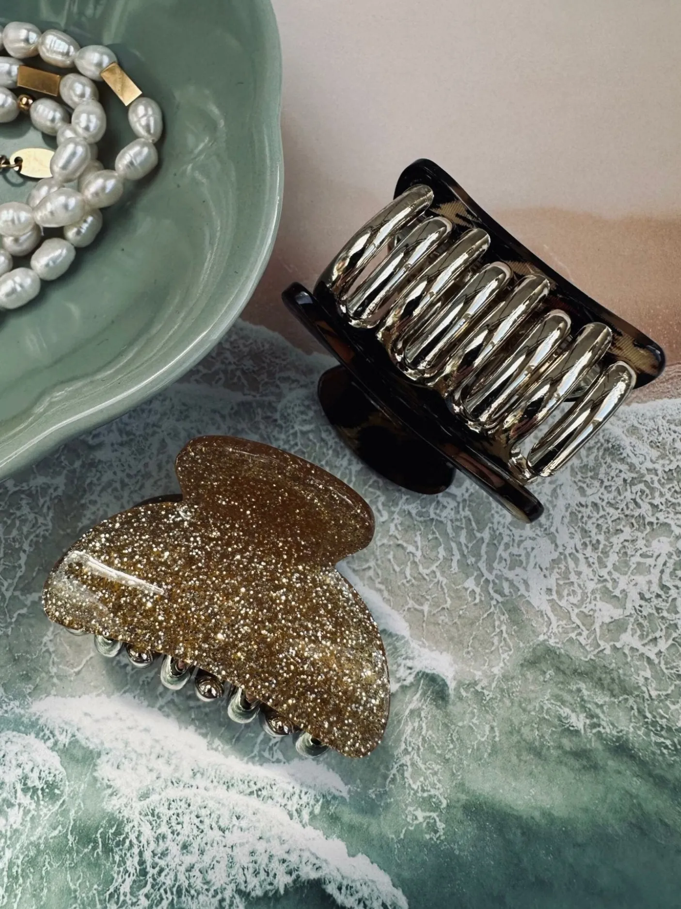 Hårklemmer Beige / Leopard – Sæt med 2 stk