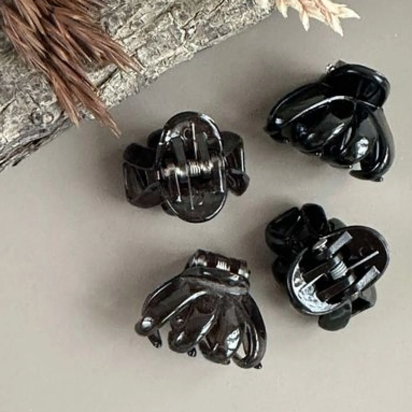 Hårklemmer Black / Thunder - 4 stk