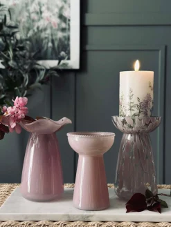 Hyacintvase m. Blomsterkant - Rosa