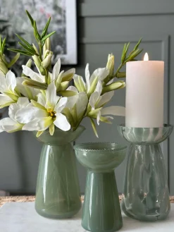 Hyacintvase m. Blomsterkant - Grøn