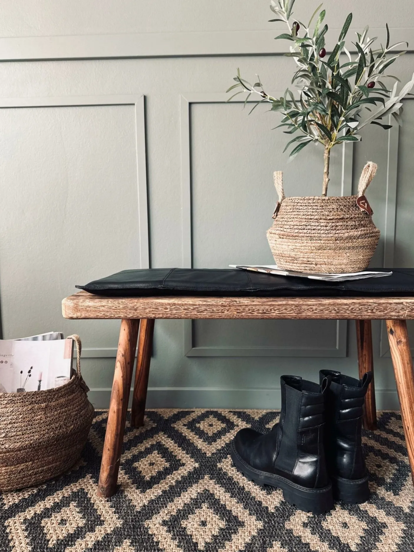 Hynde i læder 120 cm – Sort bøffellæder