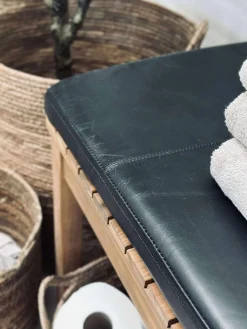 Hynde i læder Tokyo - 88 cm Sort