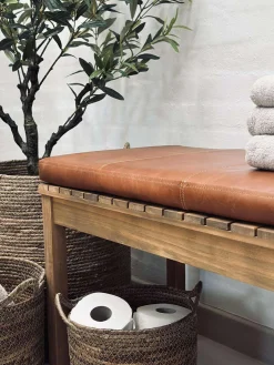 Hynde i læder Tokyo - 88cm Cognac