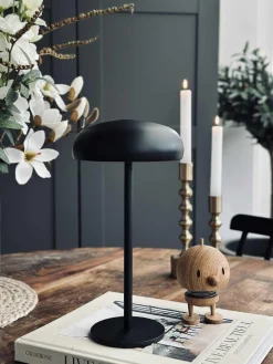 Isolde LED touch bordlampe. Sort/Beige