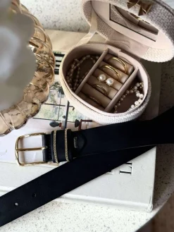 Jeans bælte - Black / gold