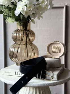 Jeans bælte - Black / gold