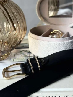 Jeans bælte - Black / gold