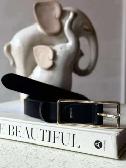 Jeans bælte - Black / gold