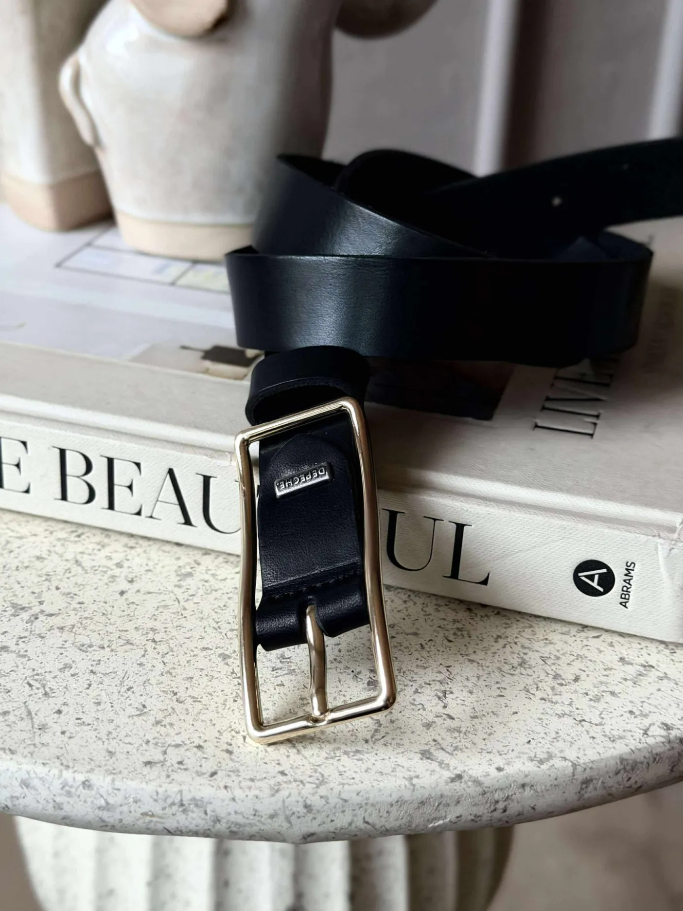 Jeans bælte - Black / gold