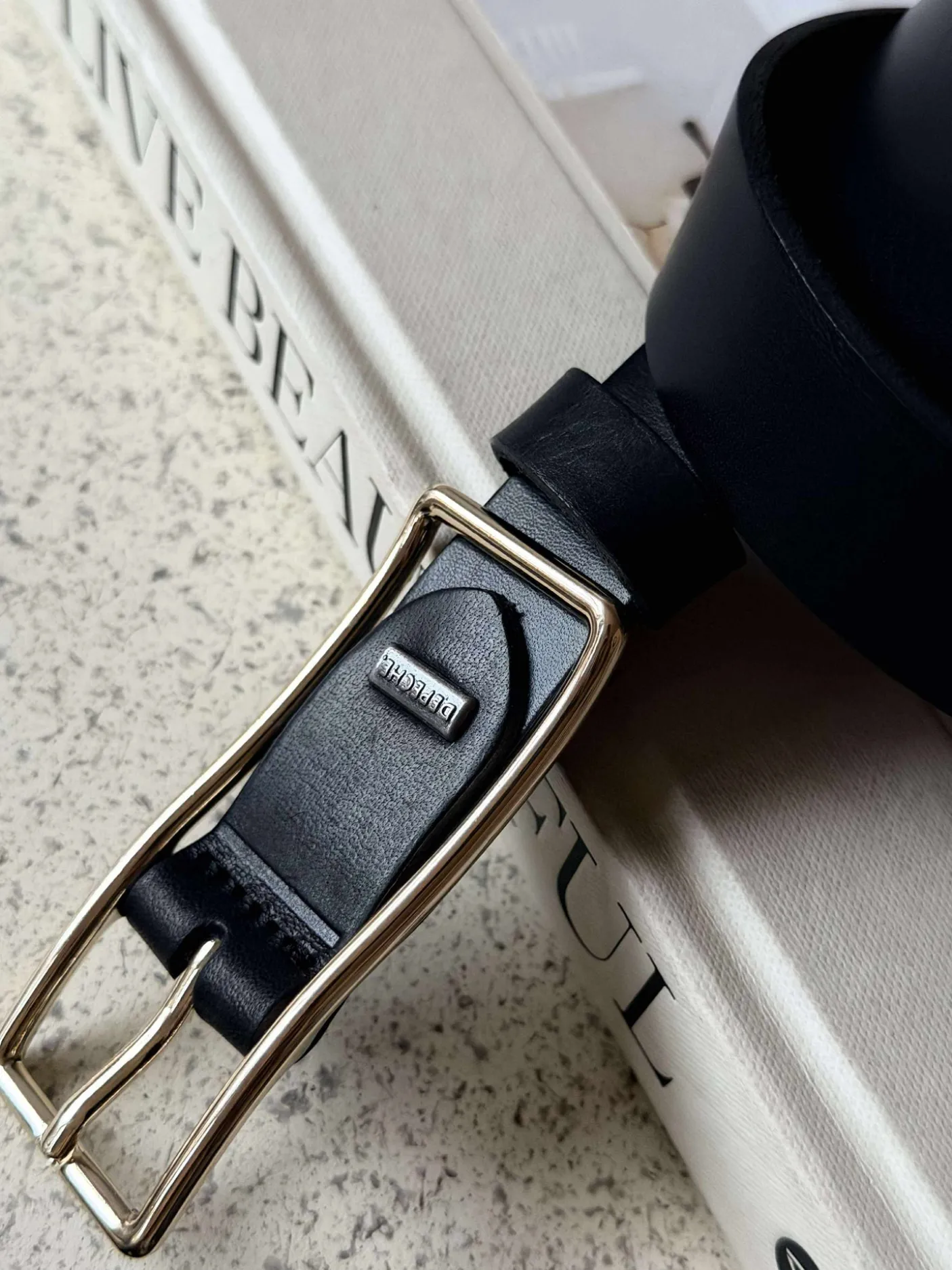 Jeans bælte - Black / gold