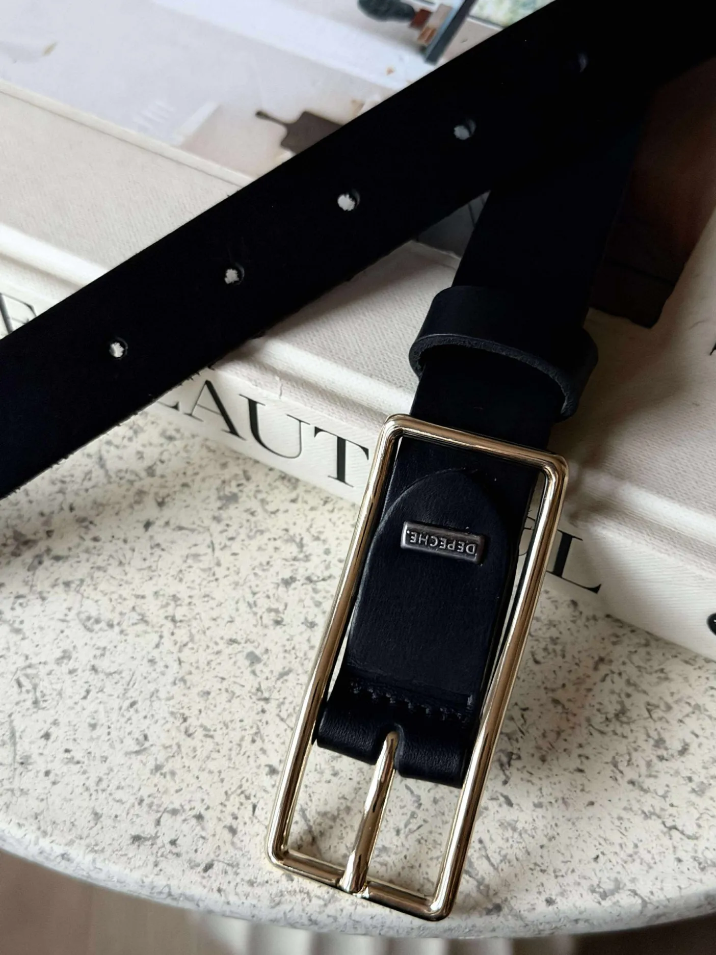 Jeans bælte - Black / gold