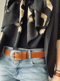 Jeans bælte - Cognac