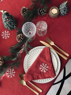 Juledug Rød JUL med broderi - Flere størrelser