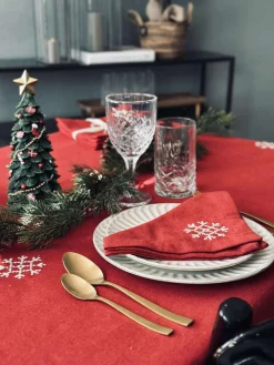 Juledug Rød JUL med broderi - Flere størrelser