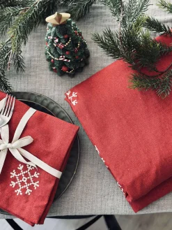 Juledug Rød JUL med broderi - Flere størrelser