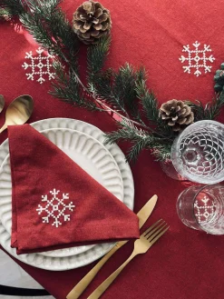 Juledug Rød JUL med broderi - Flere størrelser