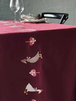 Juledug 140x240 - Broderi med ænder