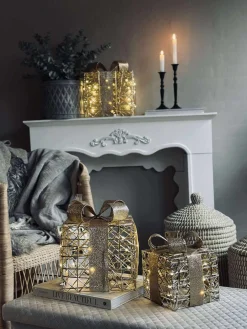 Julegaver med led lys - 3 stk.