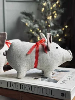 Julegris med sløjfe - Sand