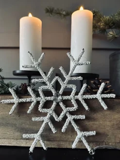 Juleophæng 21cm Snefnug white mix