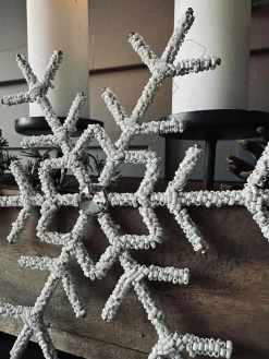 Juleophæng 21cm Snefnug white mix