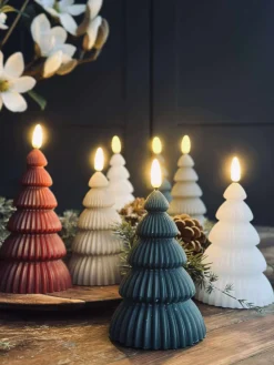 Juletræ med led lys - Sæt med 2 stk. Hvid