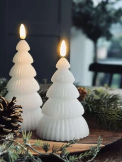 Juletræ med led lys - Sæt med 2 stk. Hvid