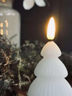 Juletræ med led lys - Sæt med 2 stk. Hvid