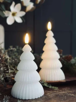 Juletræ med led lys - Sæt med 2 stk. Hvid